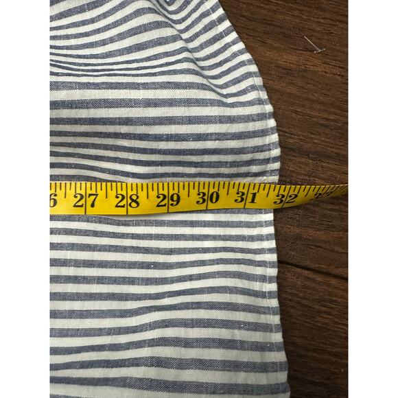 Talbots Candy Stripe Linen Blue White  Midi Skirt Size XL - Picture 5 of 8